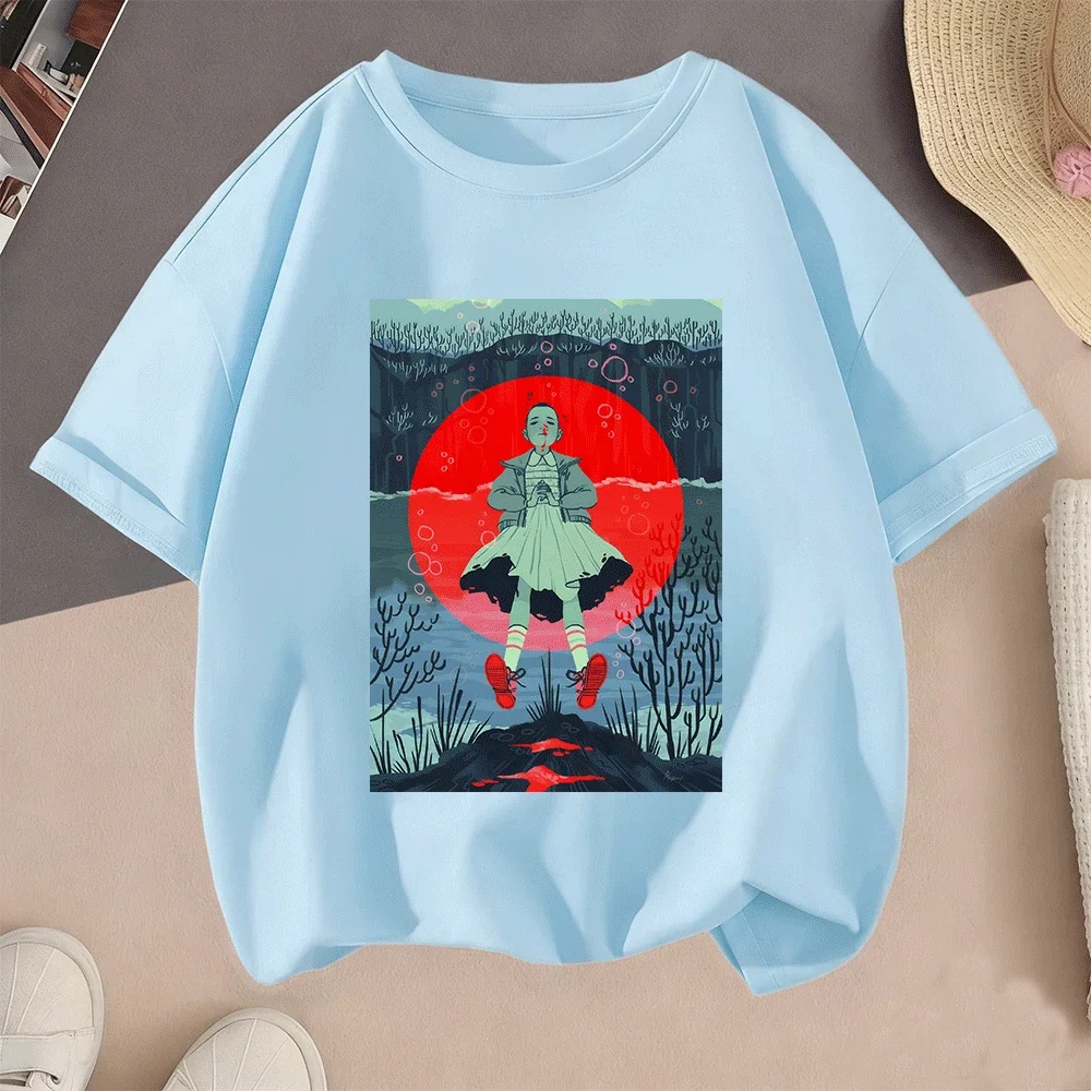 Camisetas informales de manga corta 2D de Stranger Things, novedad de verano 2026, con estampado de dibujos animados, para niños, jóvenes, niños y niñas