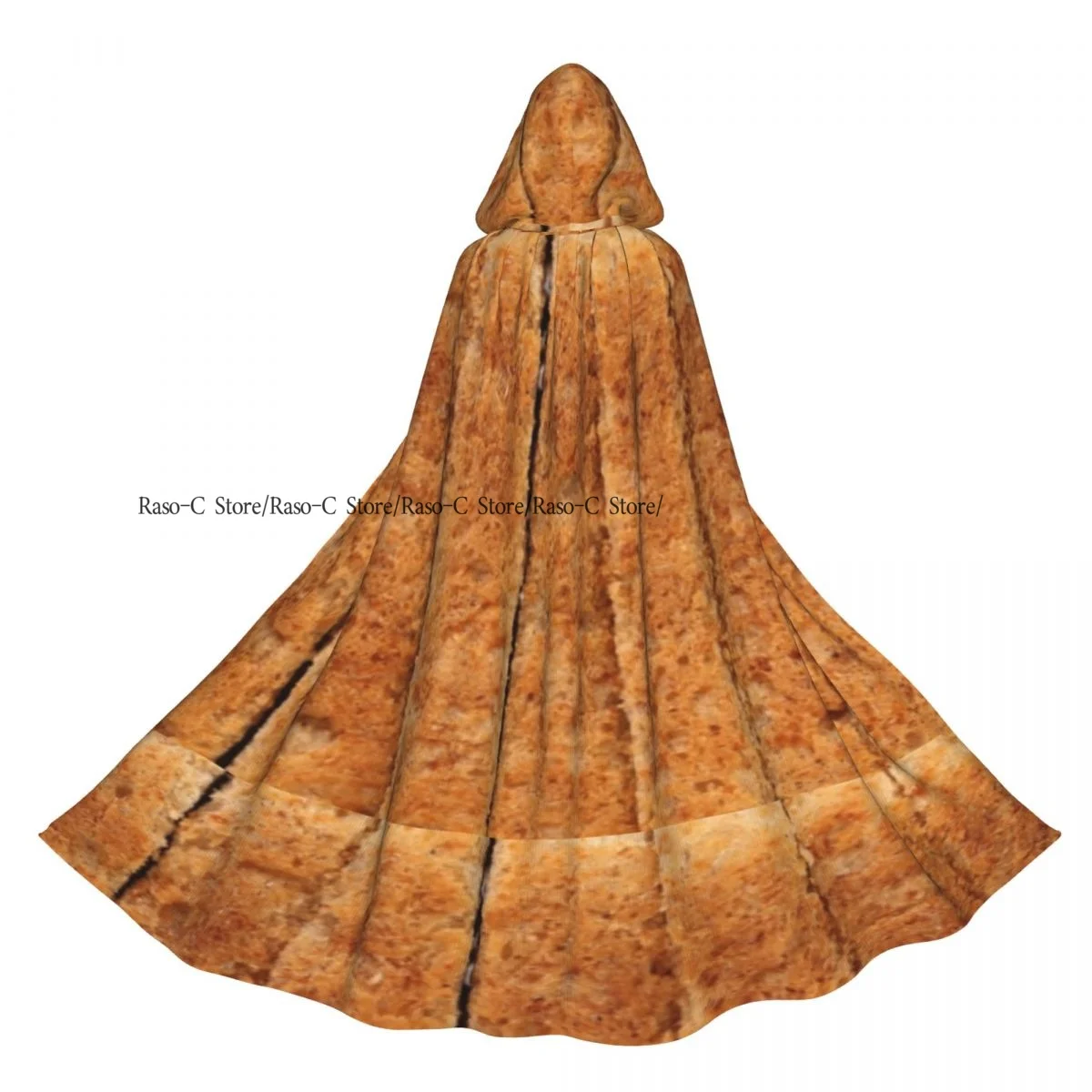 Unisex Adult Texture Of Toasted Bread Cloak with Hood Long Witch Costume Cosplay