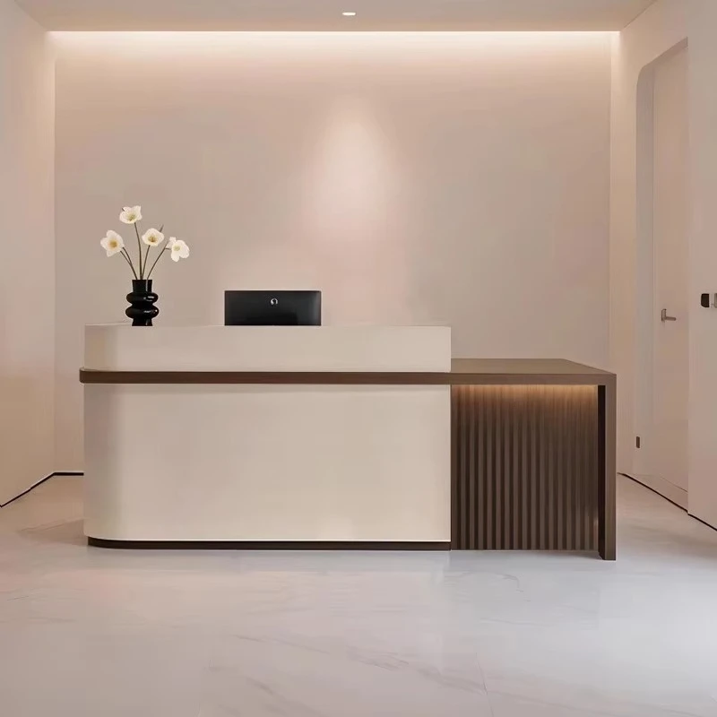 

az-Customizable Friendly MDF Oval Reception Desk for Commercial Use Schools Hospitals-Modern Design Multiple Sizes Available@