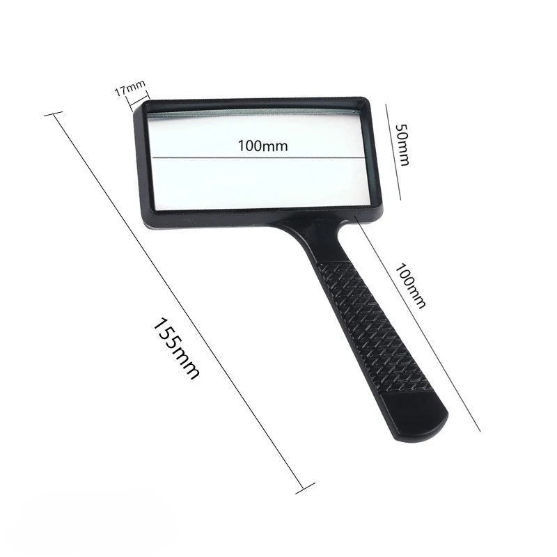

High Quality 5X Portable Handheld High Definition Rectangle Reading Magnifier Glass Lens Loupe for Old People Reading Magnifier