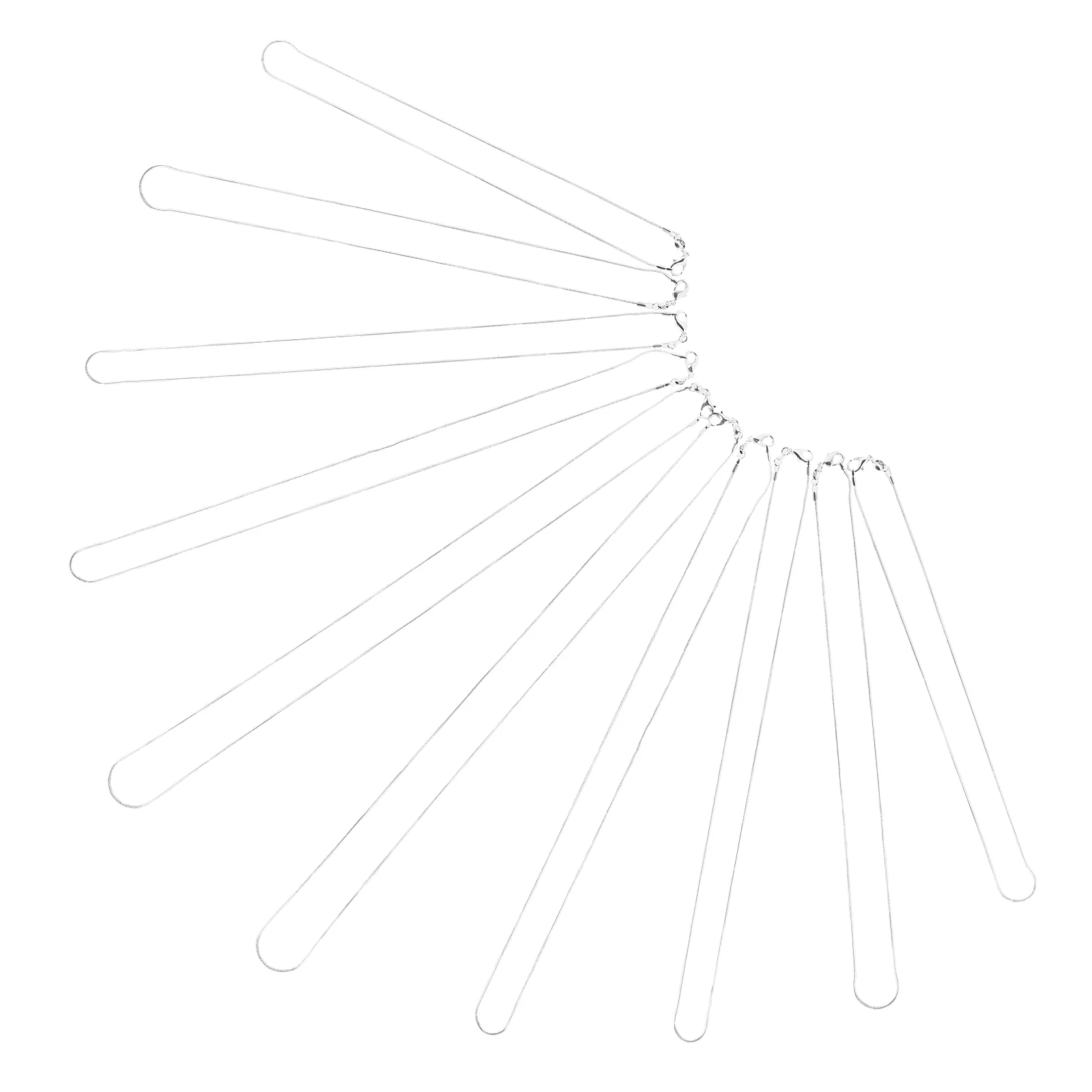 

10pcs Silver Plated Snake Chain Necklace 16 18 20 22 24 Inch Lightweight Sterling Spring Ring Clasp Bulk Fashion Fit Pendant