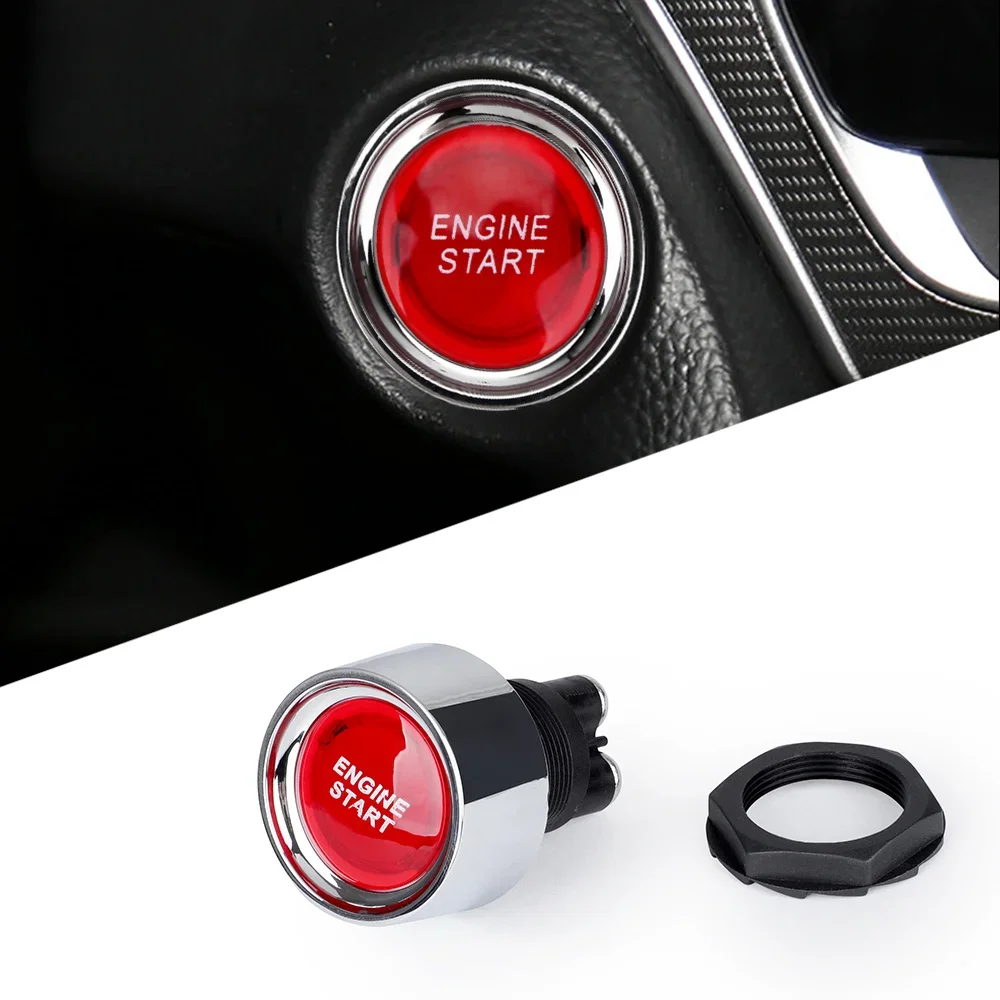 Car Engine Start 50A Push Button Keyless Switch DC 12V/24V Racing Small Start Button Ignition Starter On Off Switches