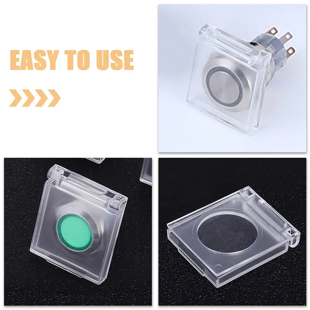 

6pcs Transparent Wall Switch Protector Durable Guard Easy Installation Push Button Cover For Home School Kitchen Appliance Part