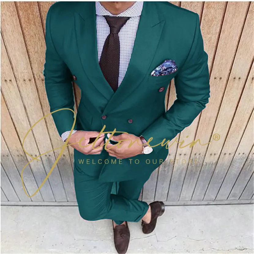 2023 Men Suits Burgundy Double Breasted Formal Wear Wedding Tuxedos Slim Fit Groom Suits For Men Groomsmen Suit Prom For Men