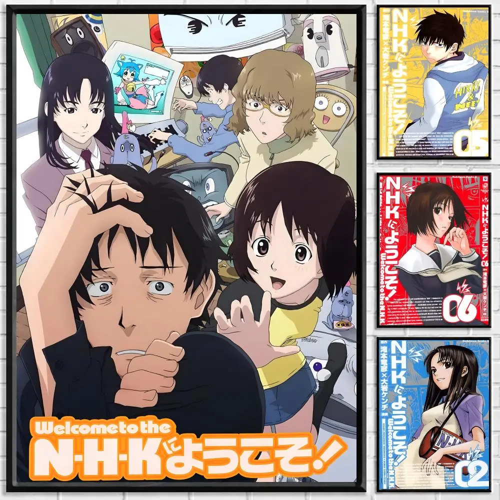 Anime Welcome to the NHK Poster Self Adhesive Waterproof PP Poster Coffee Shop Bar Wall Sticker Home Room Decor Wall Art