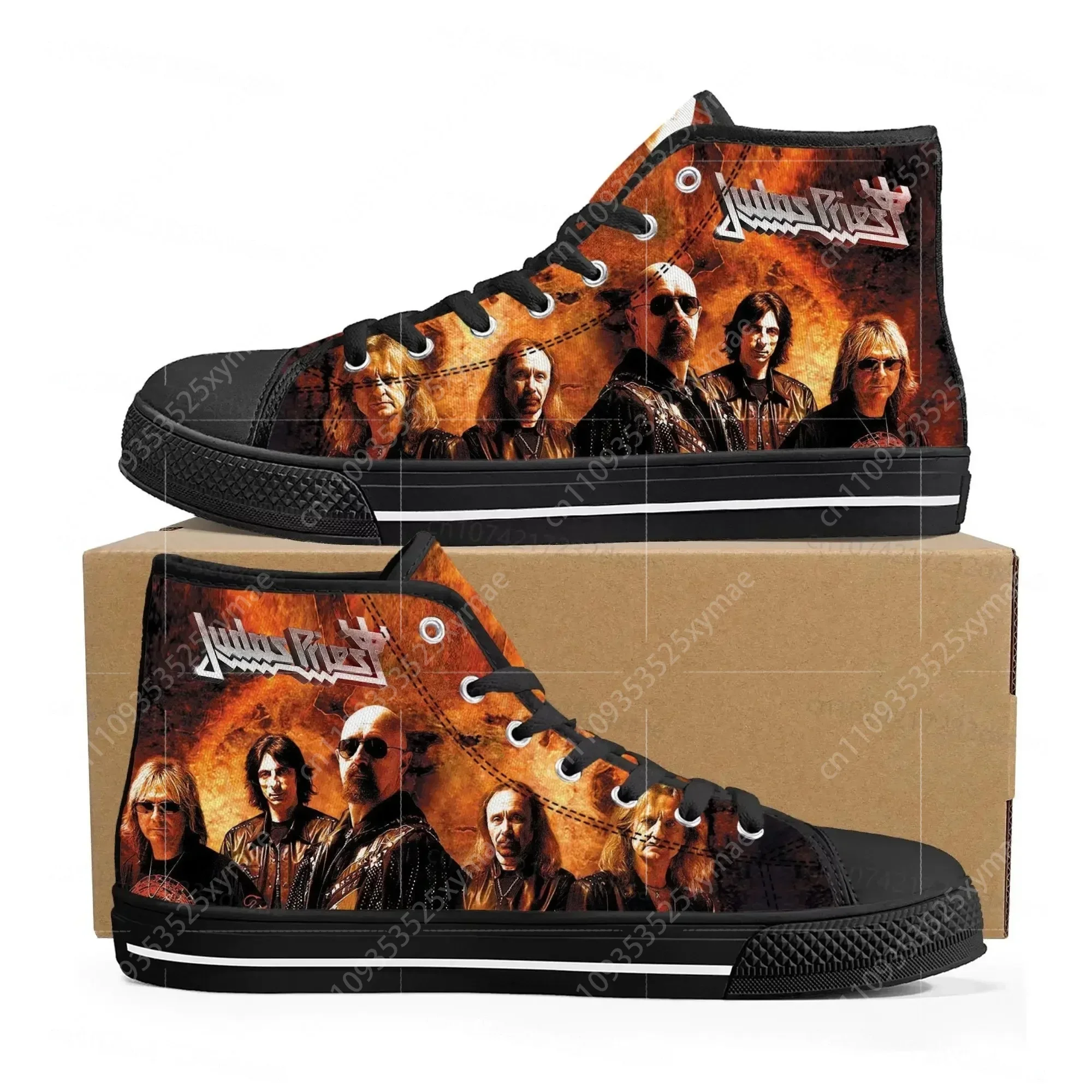 Judas Priest Heavy Metal Rock Band High Top High Quality Sneakers Men Women Teenager Canvas Sneaker Casual Custom Couple Shoes view 3
