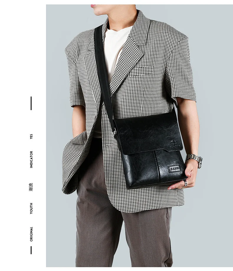 العلامة التجارية الفاخرة خمر حقيبة ساع الرجال حقيبة كتف جلدية الذكور حقيبة يد البني الأسود الجانب حقيبة الأعمال حقيبة كروسبودي للرجال