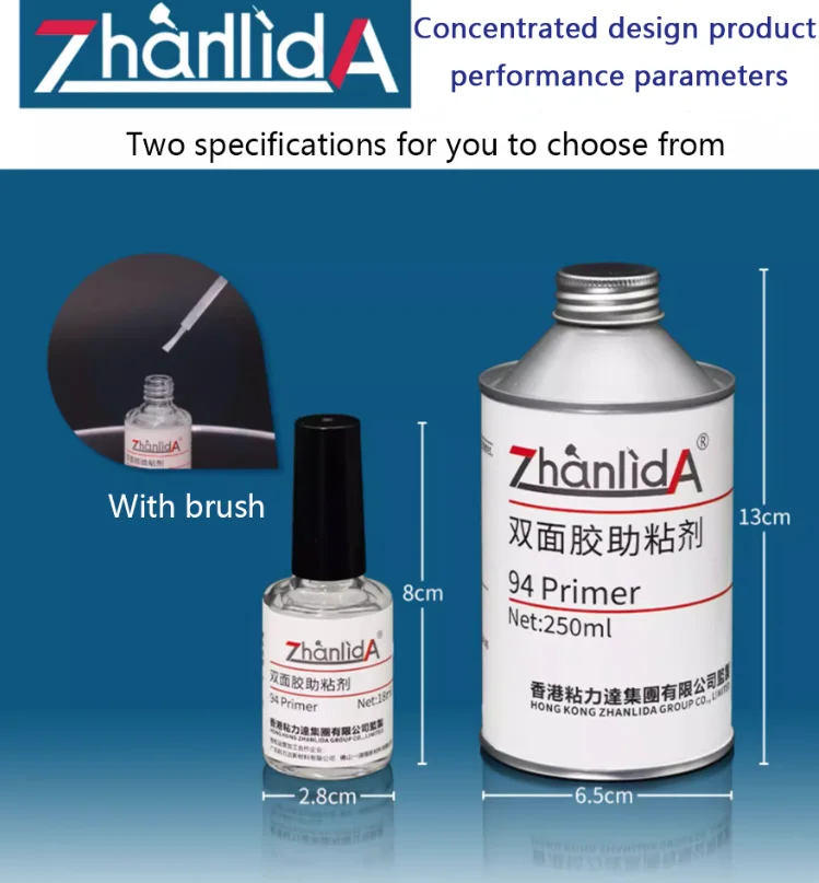 Zhnalida 3M Superior Double Sided Glue Tackifier 18ml Double Sided Adhesive Primer for Vehicle Double Sided Adhesive Treatment