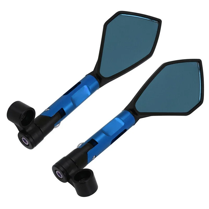 Universal Motorcycle Rear View Mirrors Side Review Mirror Blue Anti-glare Mirror CNC Aluminum for Honda Yamaha Suzuki Scooter