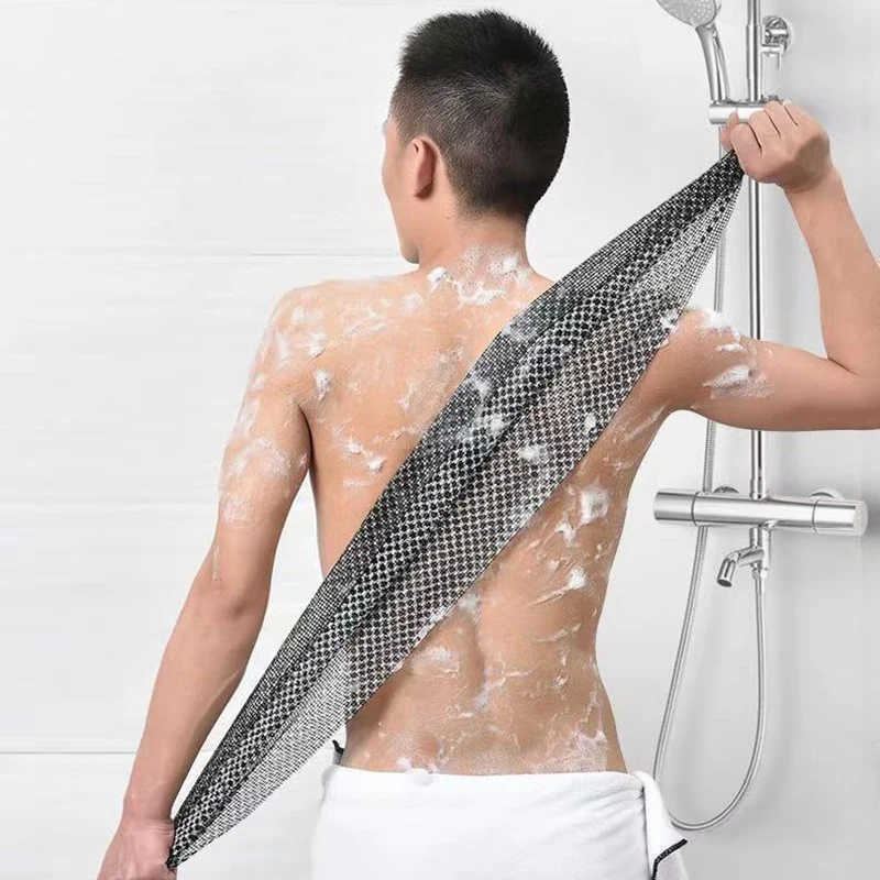 Paño de lavado Exfoliante para hombres, depurador de espalda para ducha, Toalla de baño de espuma multifunción de iones de plata, toallas