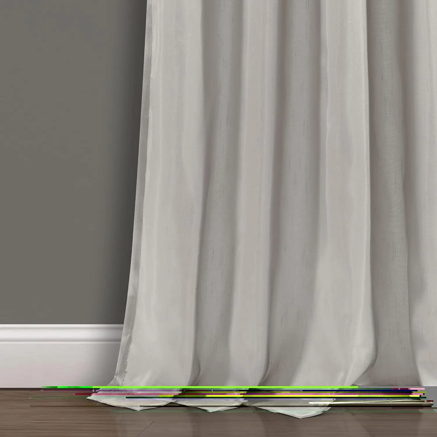 Panel tirai jendela langit malam dekorasi flush, tunggal, 442 "W X 95" "L, kuning & abu-abu-tirai payet-blok berkilau & warna