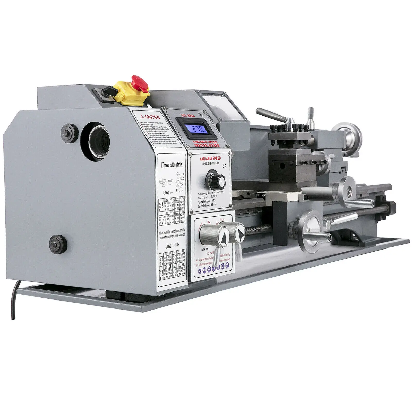 SIHAO Metal Lathe Mini Lathe for Counter Face 1100W Turning Drilling Manual Lathe Machine 8.7