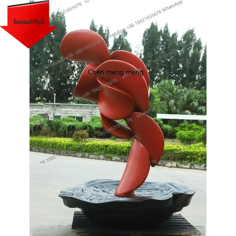 

A48 Большая лепестковая скульптура из стекловолокна на заказ, украшение для пола в вестибюле отеля, вход