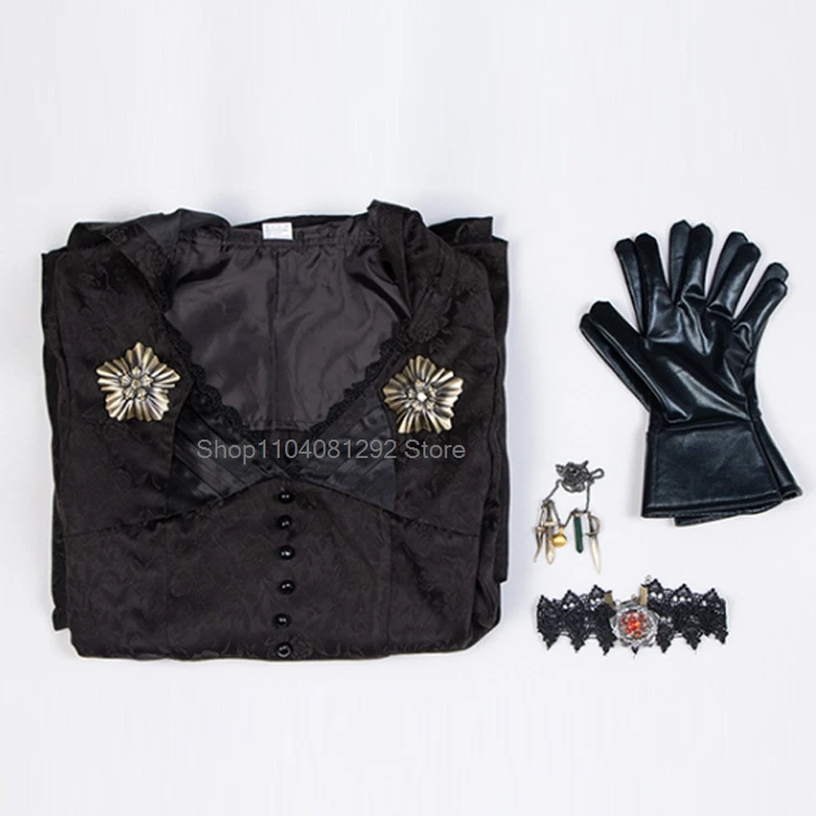 Costume de Cosplay de Vampire pour Femme, Robe Noire Imbibée, en Stock