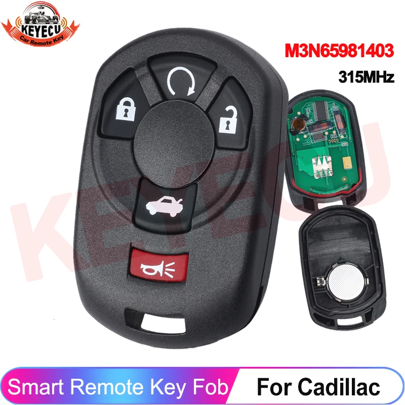 

Умный автомобильный ключ-пульт KEYECU GM/S: 10372541 для Cadillac STS Chevrolet Corvette 2005 2006 2007 M3N65981403 ID46 PCF7952 315 МГц