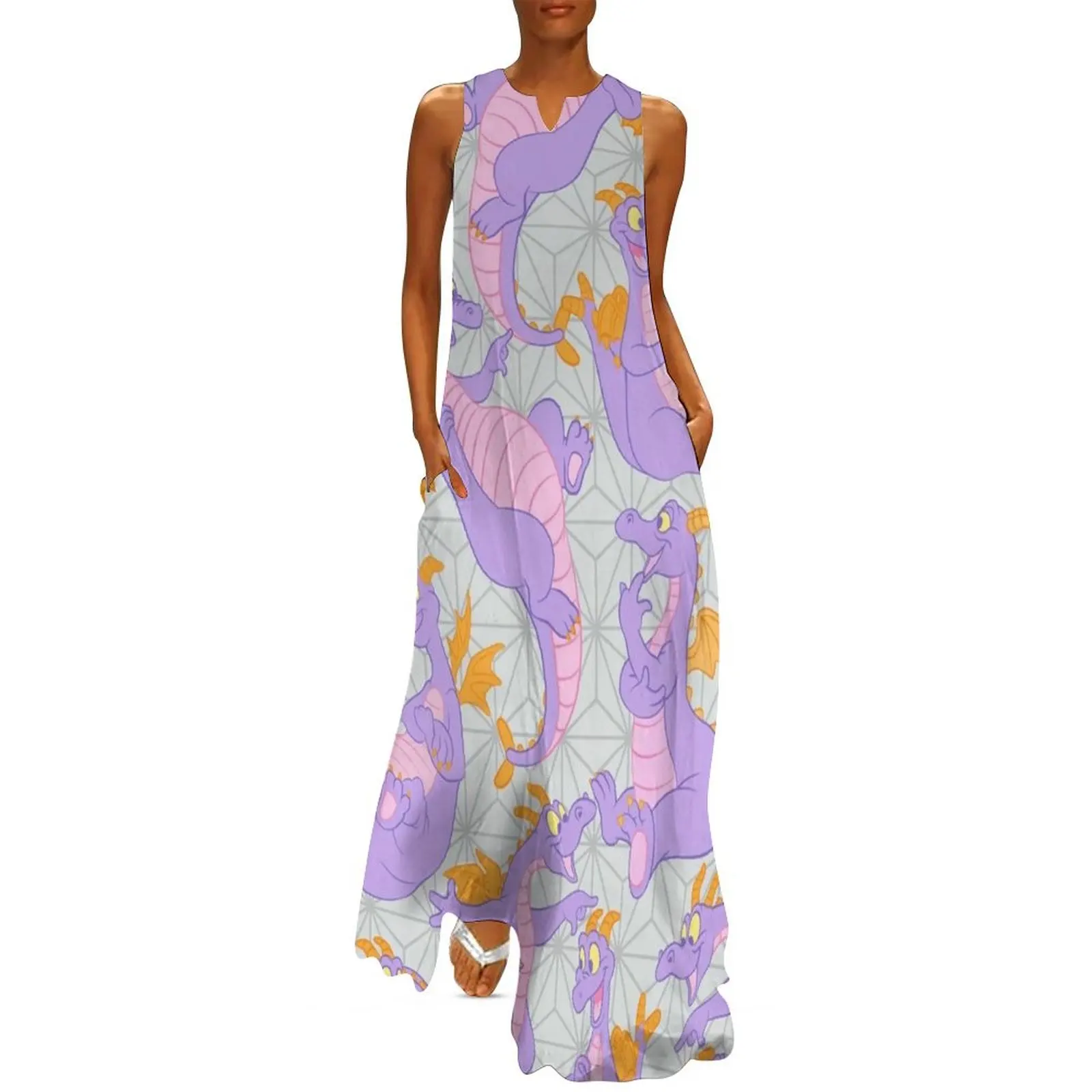 

figment epcot collage 2 Long Dress Women's summer dresses Woman fashion elegant and pretty women's dresses Dress