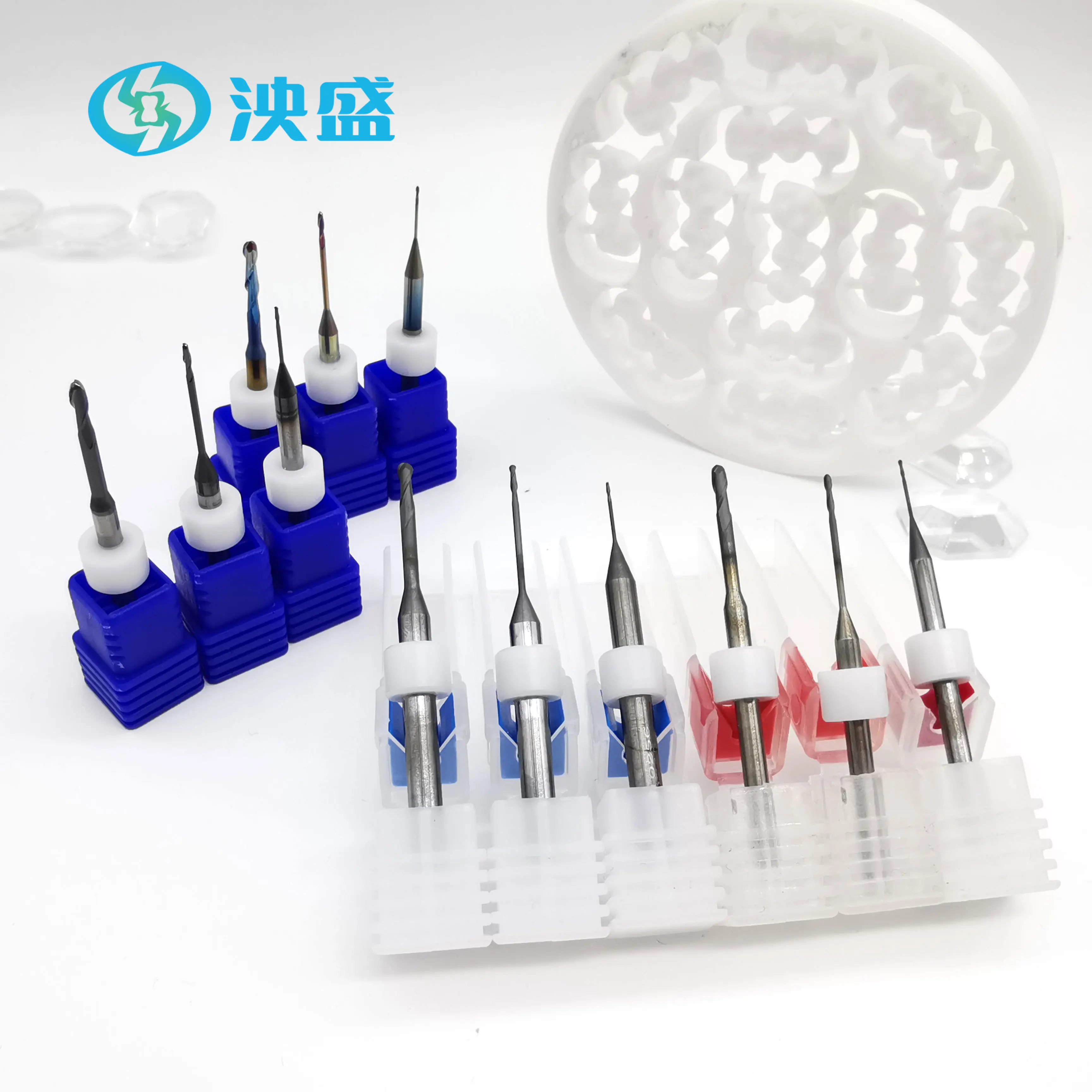 Dental Milling Burs for Upcera D4 Cad Cam Zirconia Wax PMMA Tungsten Carbide Made CVD DC DLC SHC Coating  Milling Burs