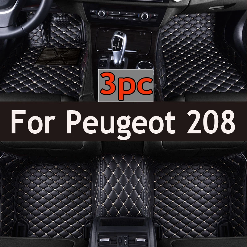 

Автомобильные коврики для Peugeot 208 A9 2012 ~ 2018, роскошные кожаные коврики, прочные коврики, комплект противогрязных ковриков, автомобильные аксессуары 2013 2014