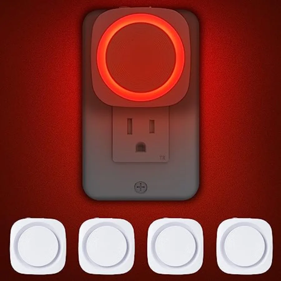 Night Lights Plug into Wall, 4 Packs Dimmable Night Light with Dust to Dawn Sensor, Automatically Turn on and Off, Gentle Glow