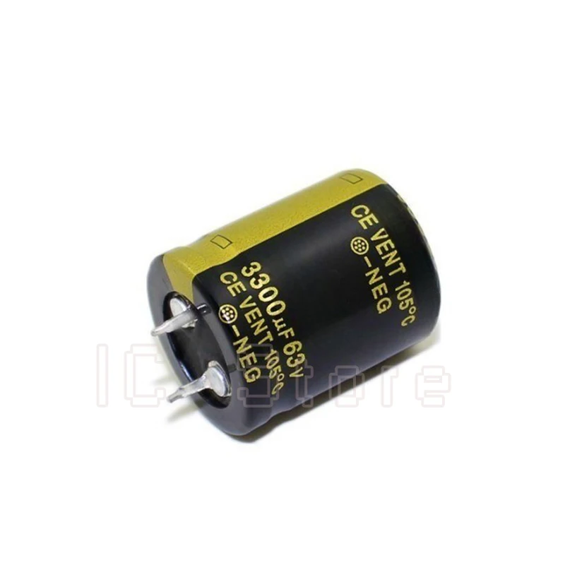 10PCS 63V 3300uf Aluminum Capacitor High Frequency Low ESR 25x30mm 63V3300uf Audio Electrolytic Capacitor Hifi Amplifier 25*30