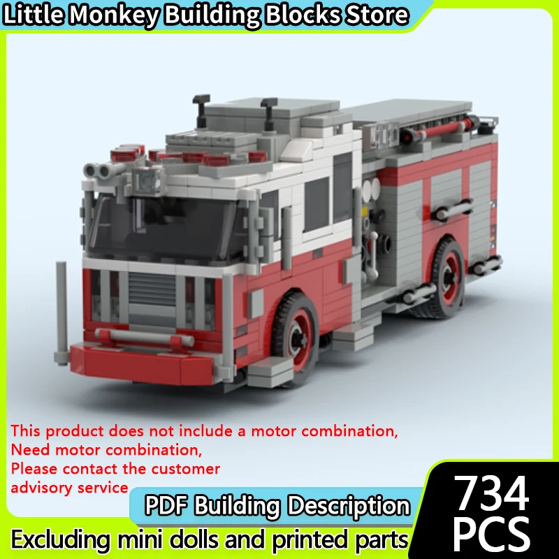 

Urban Rescue Vehicles Model MOC Building Bricks Classic Firetruck Modular Technology Children Holiday Gifts Assemble Toys Suit