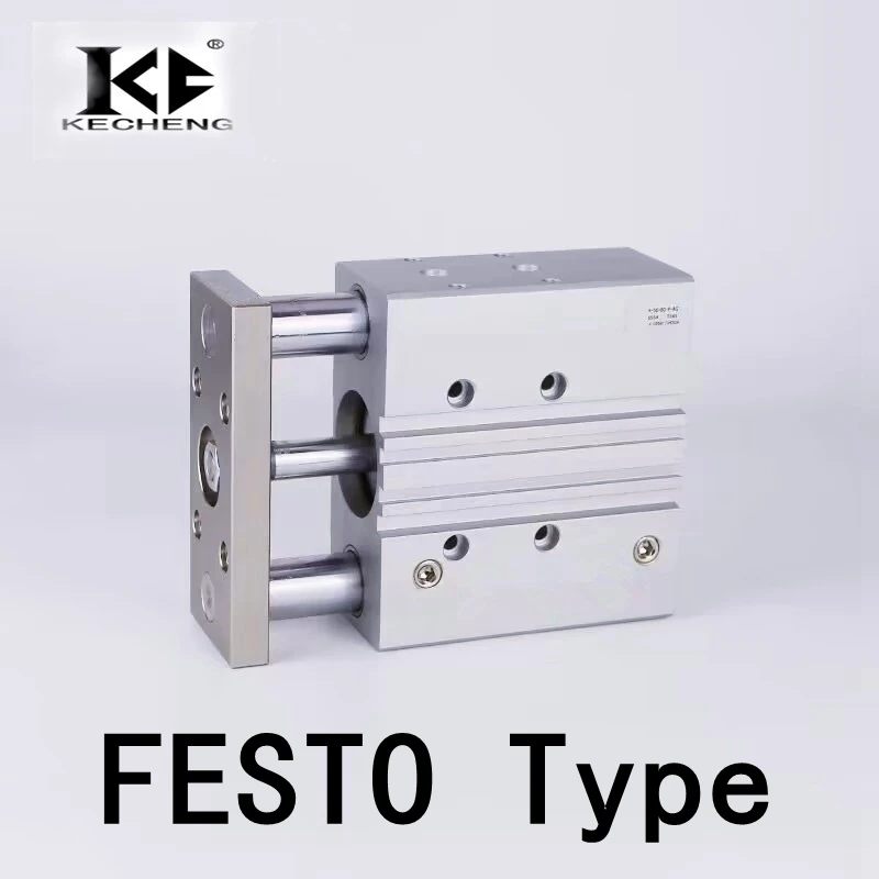 

FESTO Type DFM Pneumatic Small Three-axis Three-bar Double Guide Rod Column Cylinder DFM-25-32-20-25-30-40-50-75-100-P-A-GF-KF