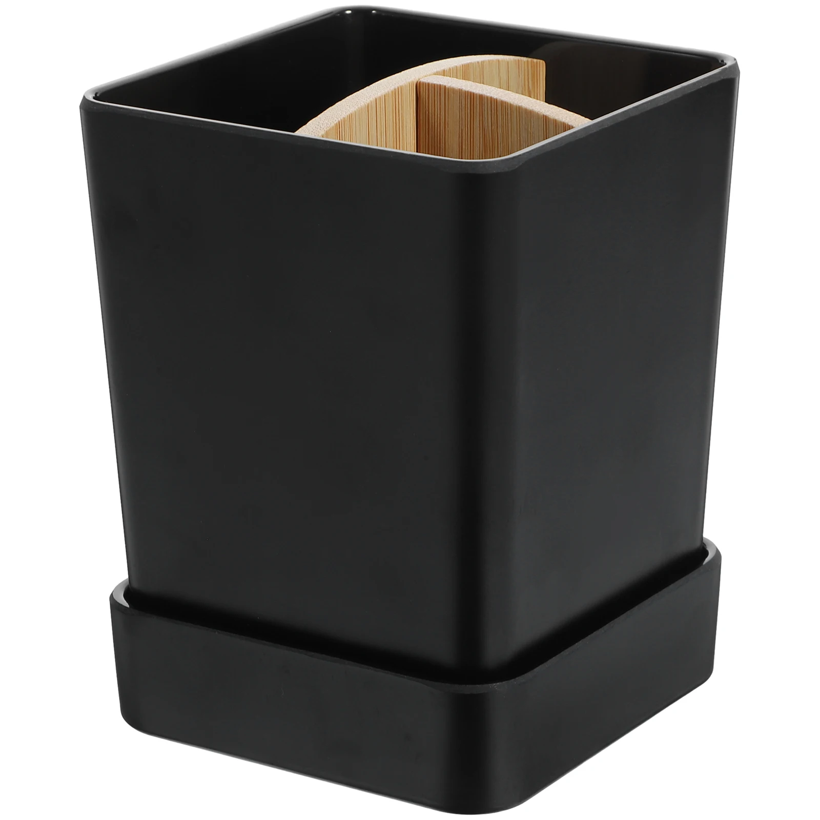 

Electric Toothbrush Holder Bathroom Organizer Stand with Nonslip Base Bamboo Plastic Toothpaste Storage Rack Multifunctional