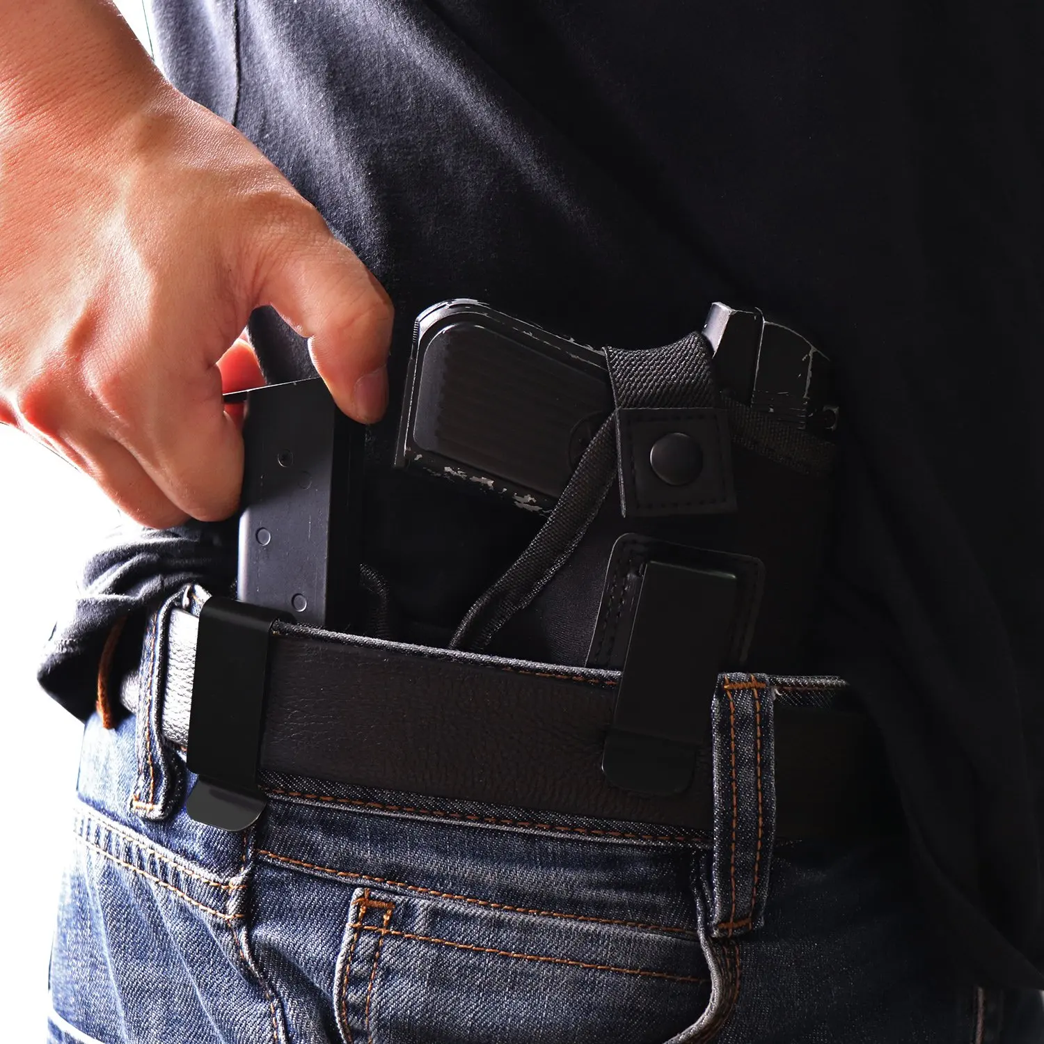 Magazine Pouch Holster Mag Holder Belt Clip for 9mm .40mm Pistol Glock 19 21 22 23 Ruger SR40 Full size XD Beretta - view 5