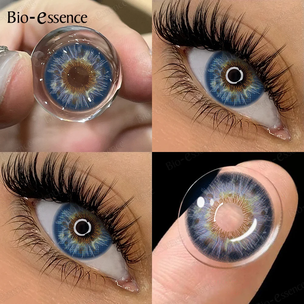 Bio-essence 1 Paar Farbige Kontaktlinsen für Augen Siri Braun Natürlicher Look Graue Augenlinsen Grüne Schönheits-Farblinsen Blaue Augen
