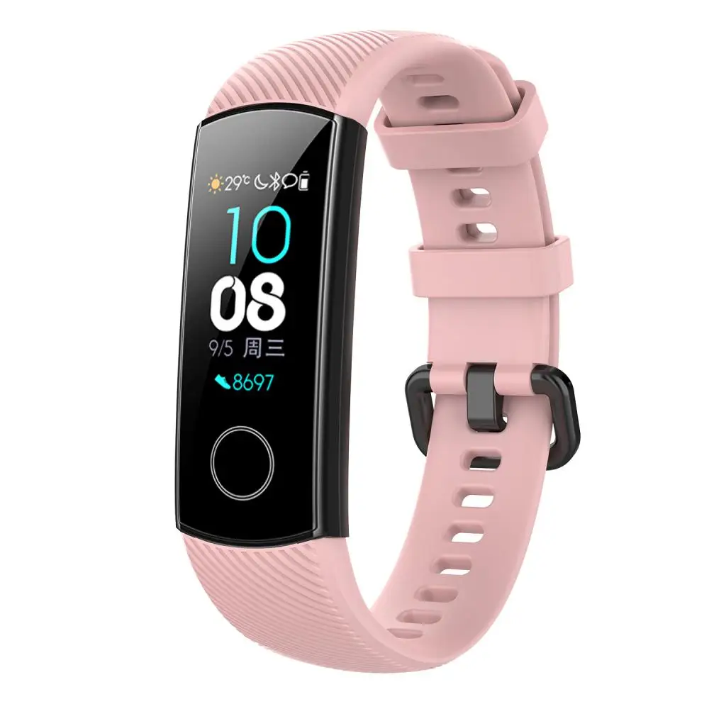 Tali gelang olahraga lembut untuk Huawei Honor Band 4 tali gelang silikon pengganti tahan air Smartband 8 pilihan warna