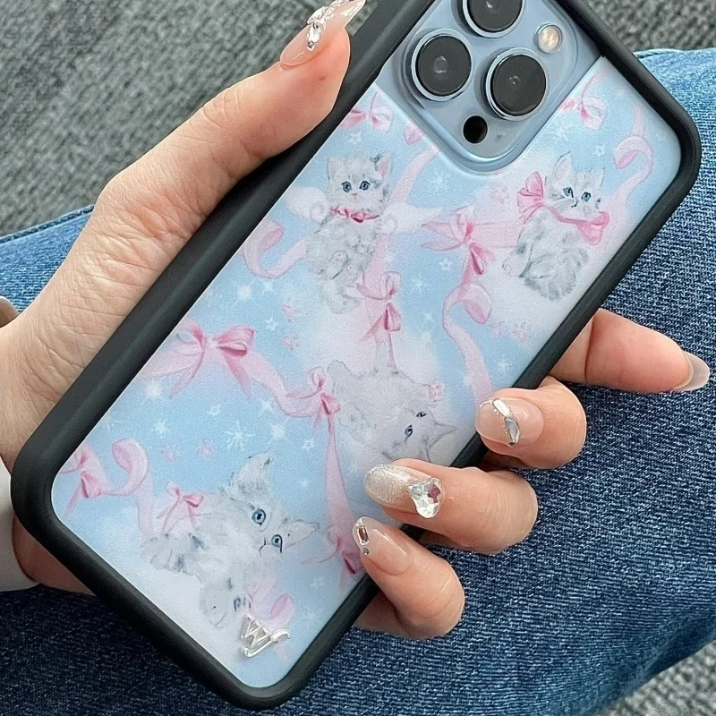 

Kitten Around Wildflower Phone Case for iPhone 11 12 13 14 15 16 17 Pro Max Plus Air 17Pro wf Cat Neko Cute Cartoon scarf Cover