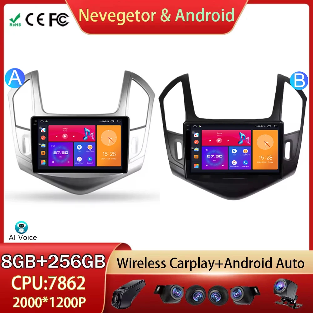 

For Chevrolet Cruze J300 J308 2012 - 2015 Carplay Android Auto Car Radio Multimedia Video Player GPS Navigation 4G No 2din DVD