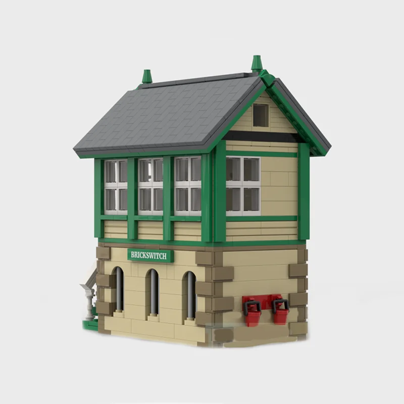 Street View Model Moc Building Bricks British Railway Signal Box Accessories Technology Blocks Gifts Christmas Toys DIY Assembly