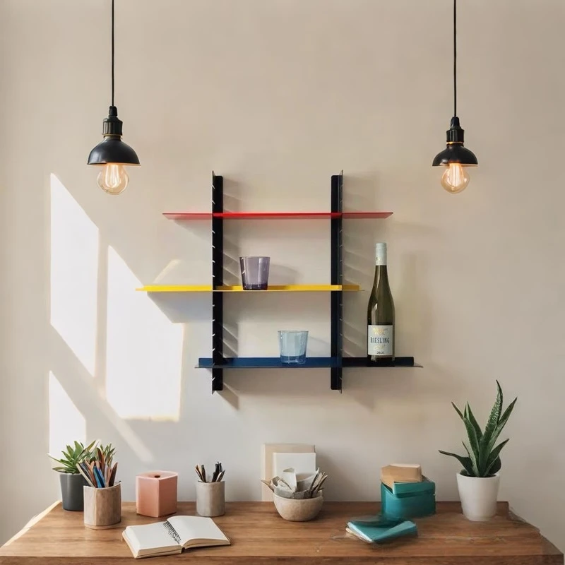 Wall baffle rack Multi-layer storage rack Wall hanging Color bookshelf Display storage rack
