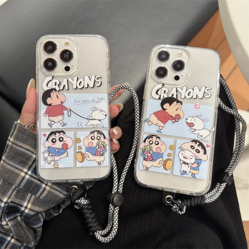 

3D anime Cute Crayon Shin-chan Nohara Shiro Soft TPU Phone Case For iPhone 11 12 13 14 15 16 17 Pro Max Plus Funny Holder Cover