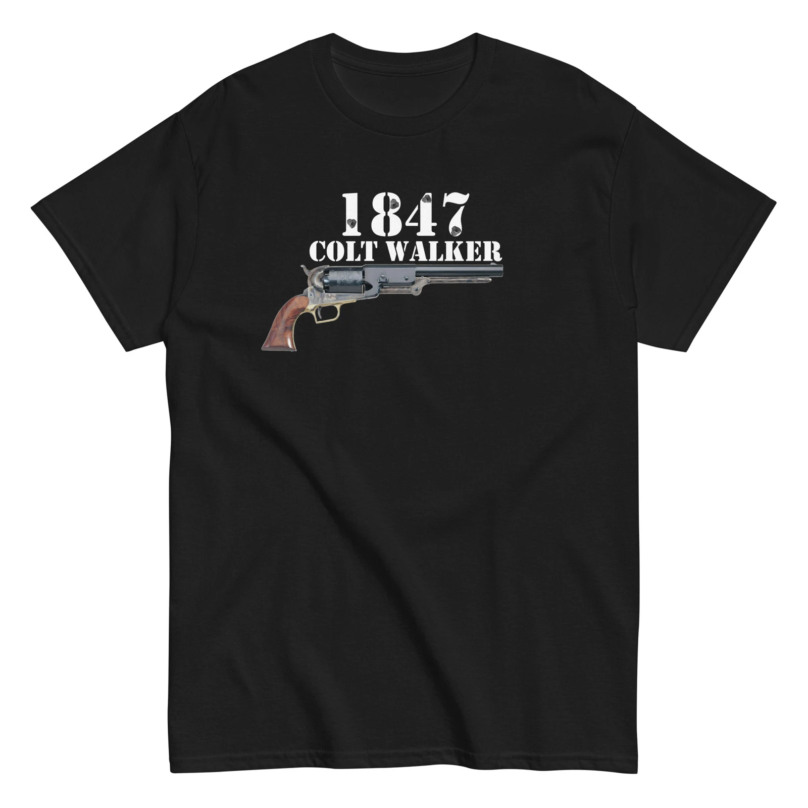 

Legendary Pistol Classic American 1847 Revolver T-Shirt 100% Cotton O-Neck Short Sleeve Summer Casual Mens T-shirt Streetwear