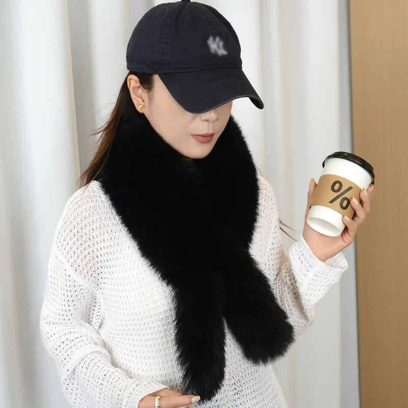 

Fur Collar Winter Real Fur Scarf for Coat Short Scarves Natural Fur Scarf for Women Genuine Square Collar Short Muffler Wh282