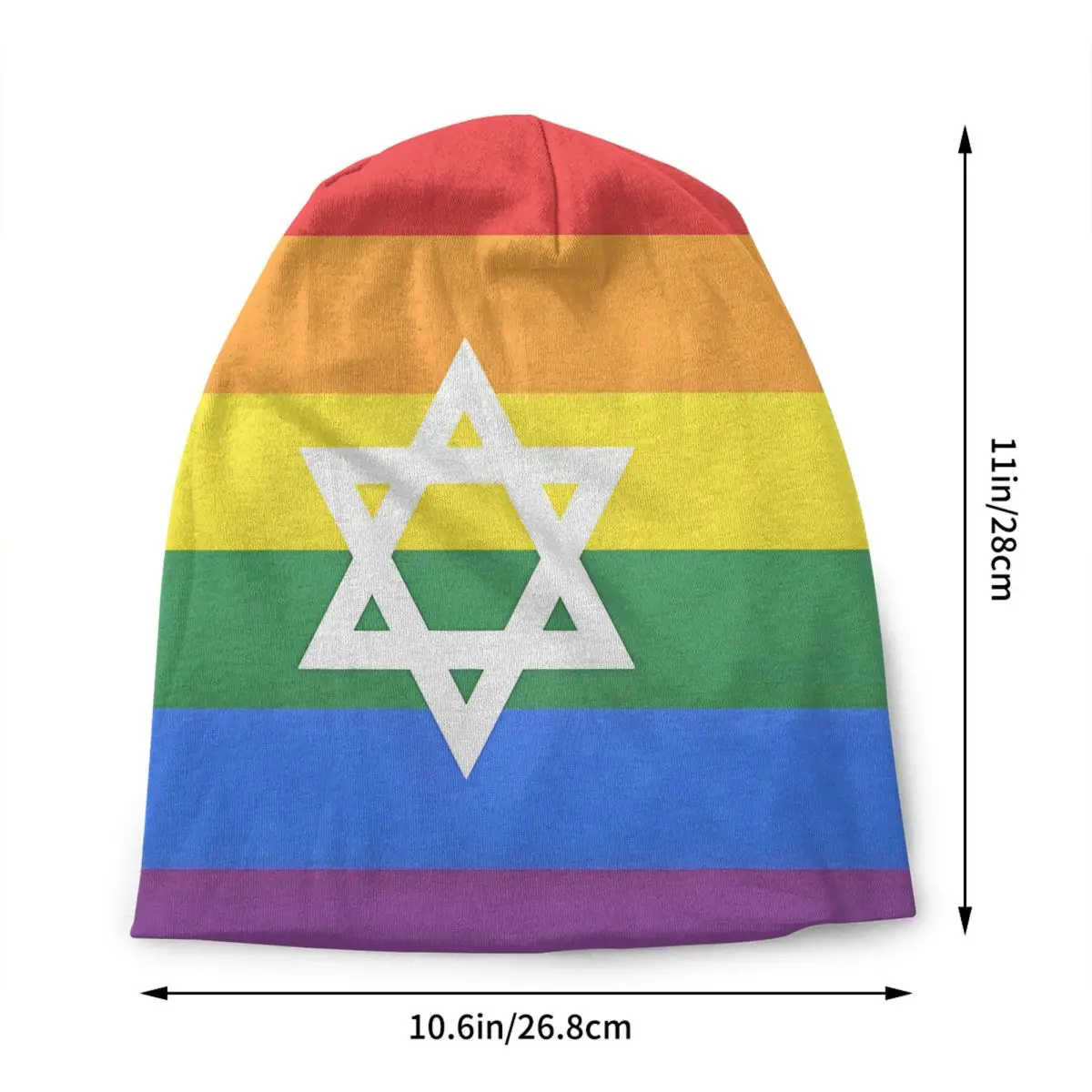 Custom Israel Magen David Skullies Beanies Caps Hip Hop Winter Warm Knit Hat Unisex Adult Lgbt Bonnet Hats
