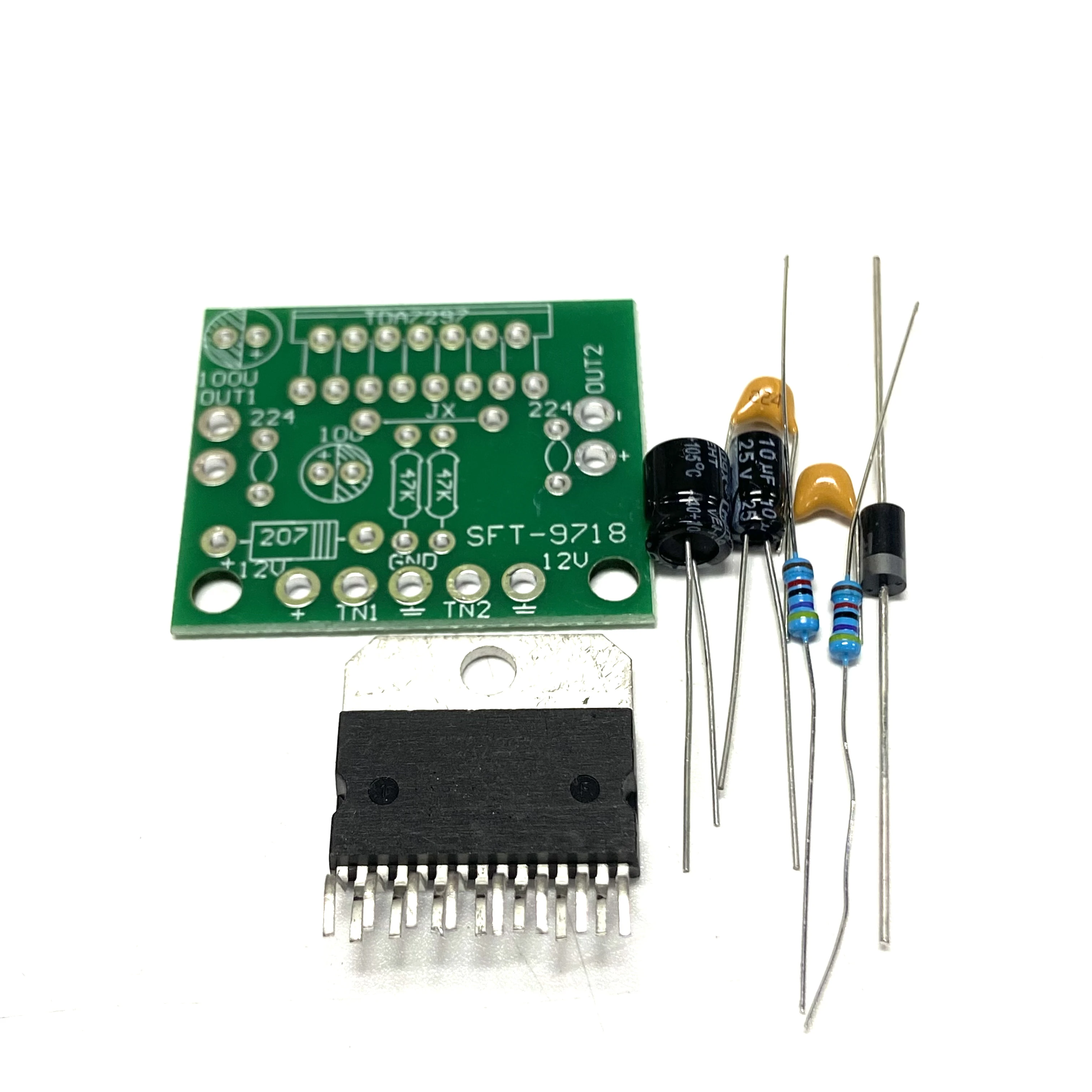 Placa amplificadora TDA7297 a granel DC 12V pura trasera 2,0 Doble Canal 15W + 15W Kit electrónico DIY