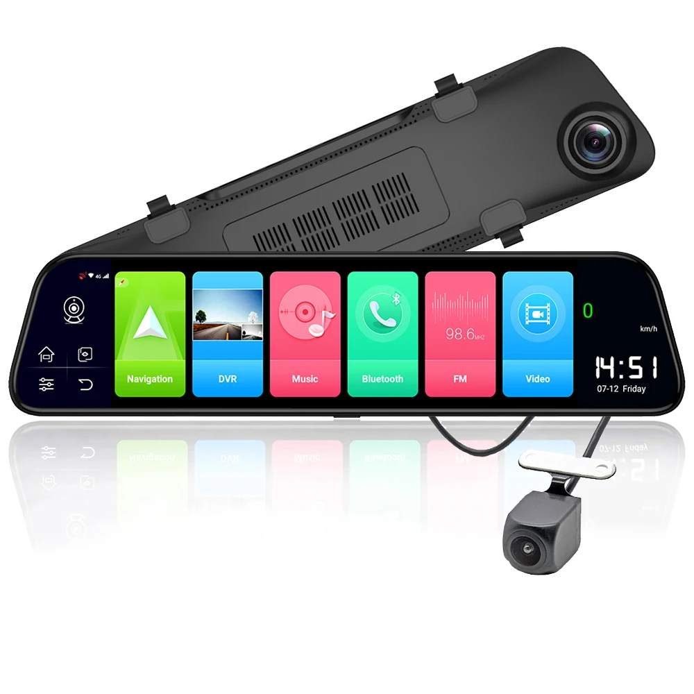 

12" Rearview Mirror 4G Android 8.1 Dash Camera 2G RAM 32G ROM GPS Navigation Car Video Recorder ADAS WiFi Night Vision
