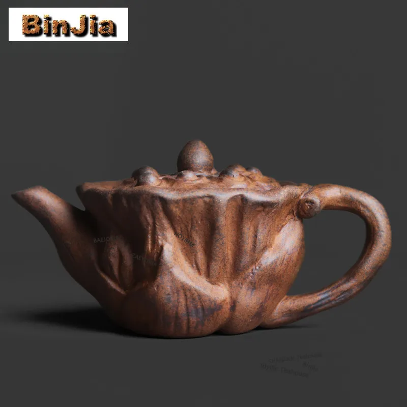 

150ml Old Rock Mud Lotus Rhyme Teapot Traditional Tea Infuser Pot Tea Making Kettle With Strainer Teaware Accessories Decoration