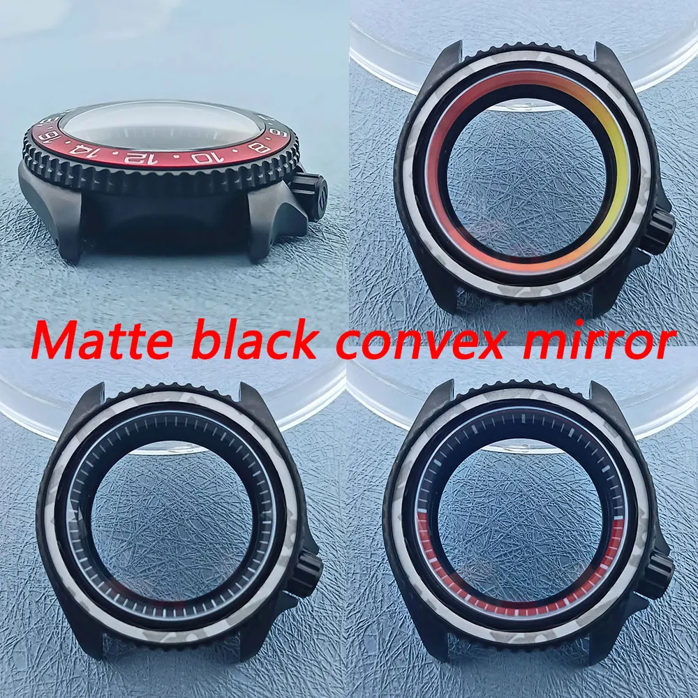 

41mm120 Click NH34 NH35 NH36 Movement SKX 007 Black case 316L convex glass stainless steel transparent sapphire back cover