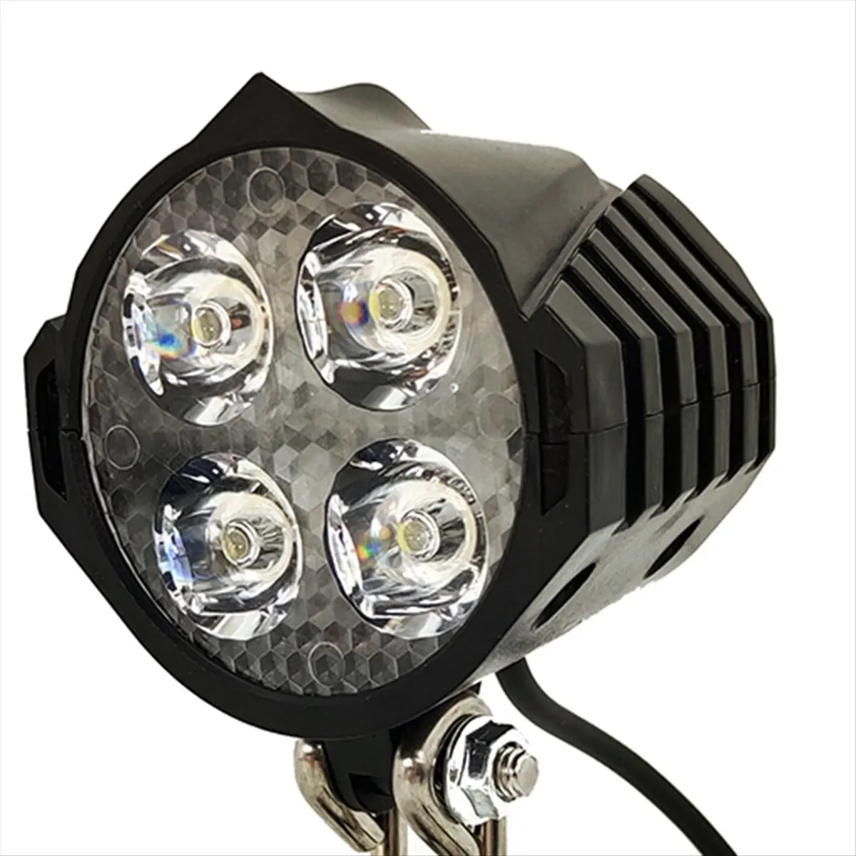 [in stock] Ebike LED Headlight Accessories 36V 48V Lamp 3pin Built-in Horn Front Light 4 LED Bulbs for Electric Scooters Bicycle