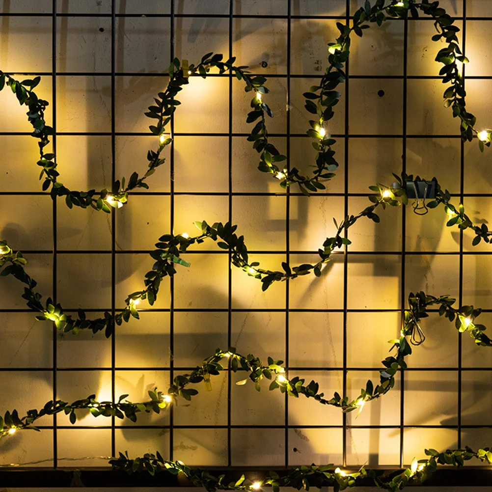 1 مجموعة عيد الميلاد 50LED أوراق اصطناعية الكرمة سلسلة أضواء قسط المواد لينة ضوء ديكور عيد الميلاد لوازم حفلة معلقة #3