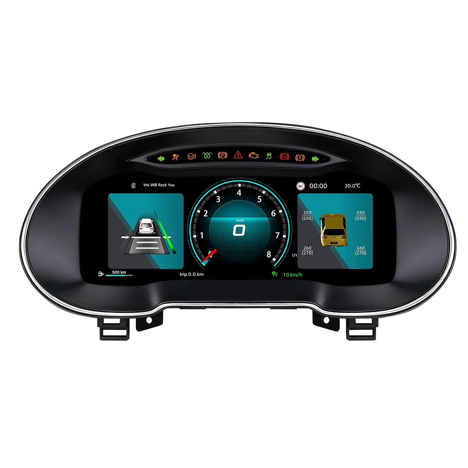 Hizpo Écran numérique LCD 12,3 pouces pour tableau de bord de voiture, compatible avec Skoda Octavia MK3 Plateforme MQB 2014-2020, prend en charge la modification HUD, autoradio, panneau d'instruments, affichage du tableau de bord, compteur de vitesse, ensemble de jauges, cockpit virtuel, Linux 5.4