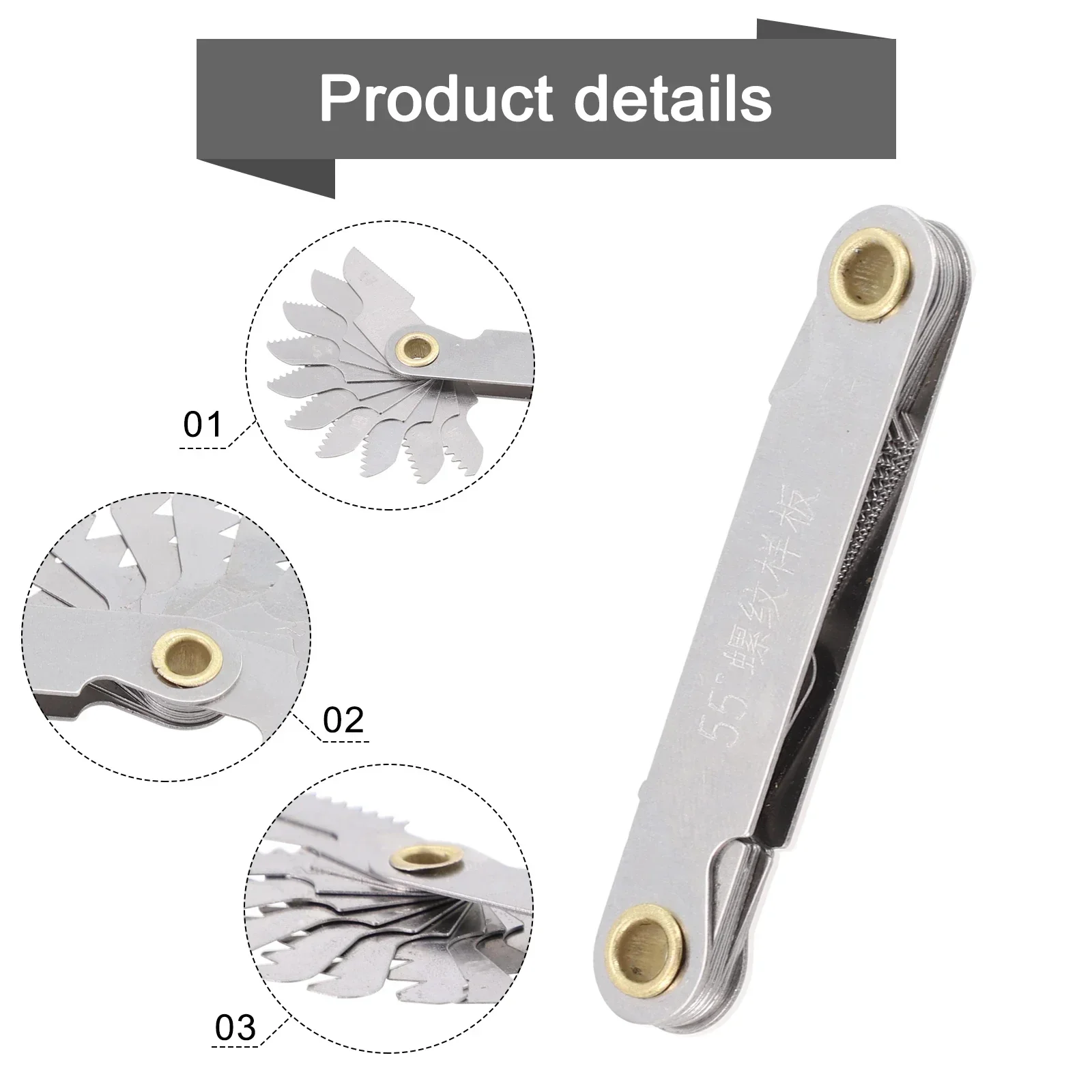 Multi purpose screw thread gauge, Inch and Metric measurements, Easy to adjust rotary switch, Magnetic head for convenience