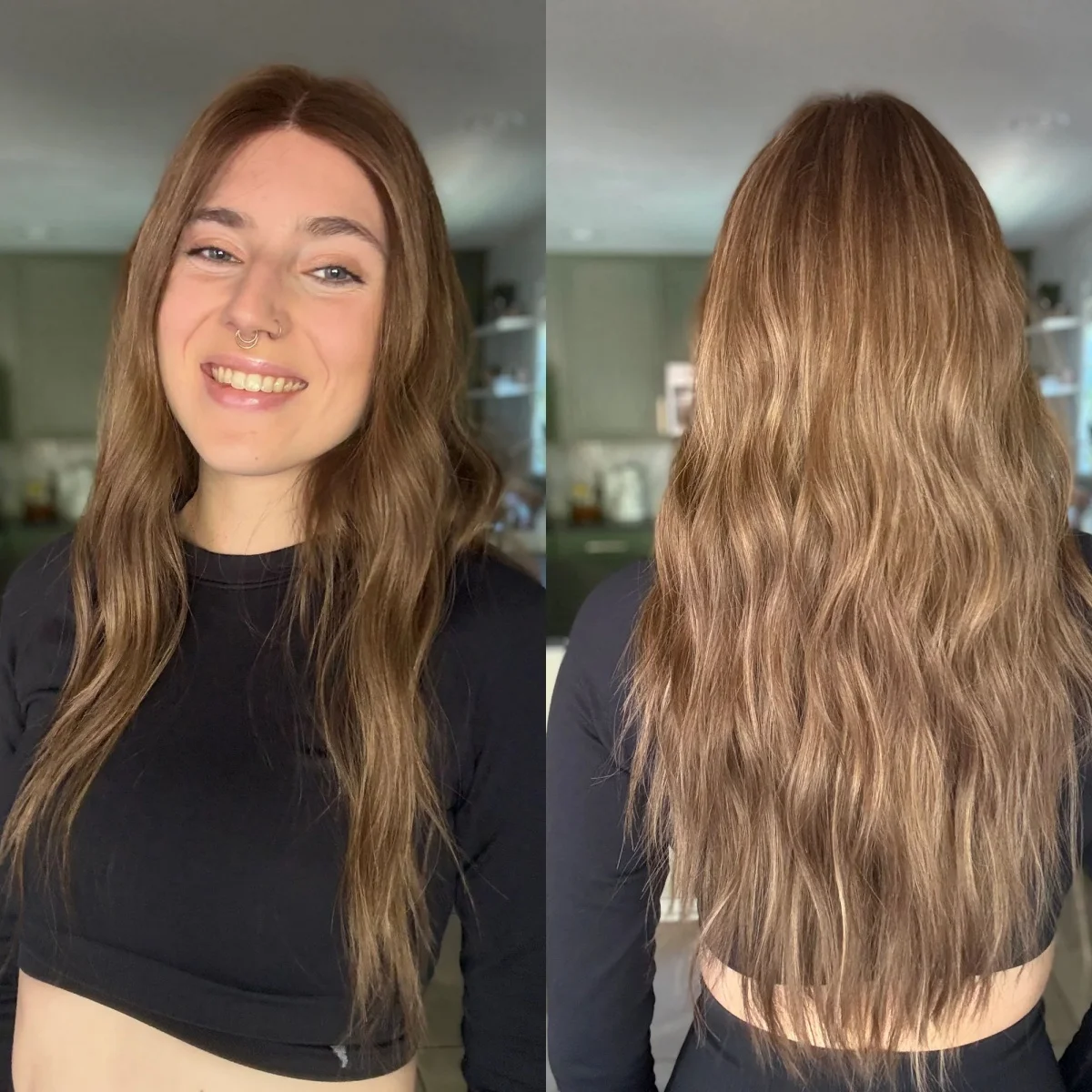 High Density Wig New Realistic Look Natural Hairline Glueless Wigs Synthetic Hair Ombre Caramel Brown Loose Wave Lace Top Wigs