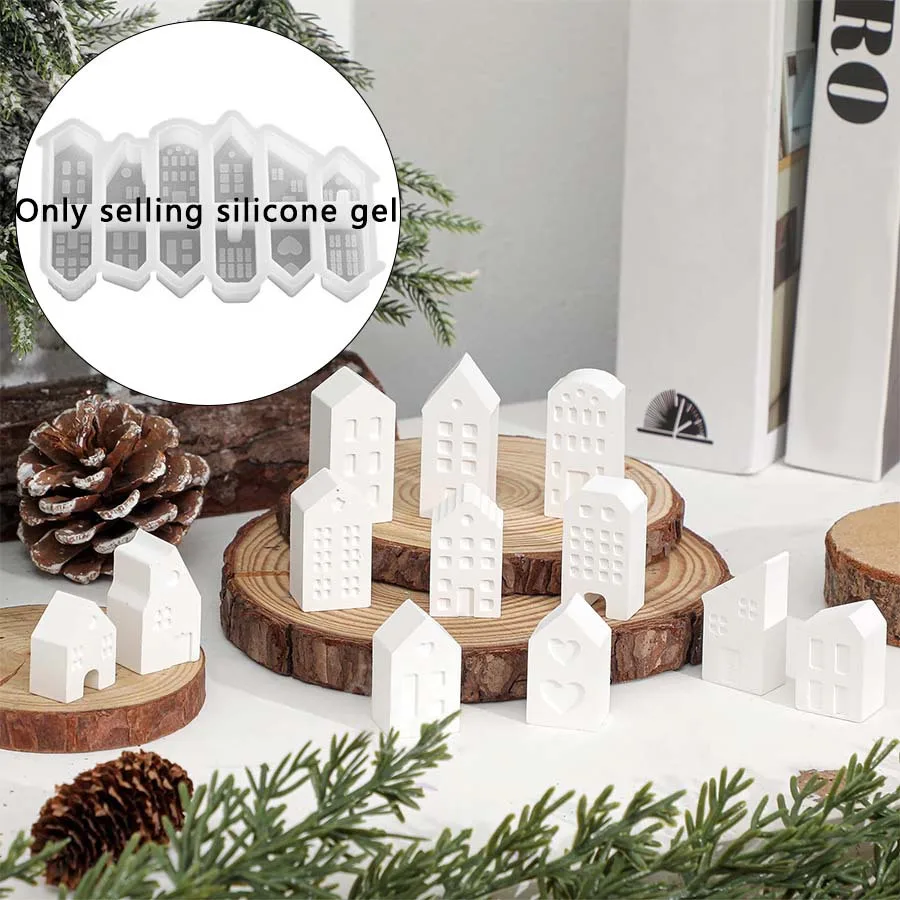

Mini House DIY Resin Mold Silicone Mold Making, Candle Mold, Resin Mold, Decorative Ornament Making Mold, Handmade Molding, Sculpture Mold, Silicone Mold for Plaster, Resin, Sculpture, Decorative Ornaments, and Candle Crafts Sg0036-Wta