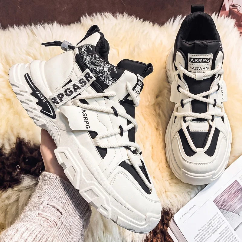 Men Luxury Sneakers Sports Shoes Moccasins Chunky Men Casual Sneakers Comfortable Breathable Trend Designed Personality Shoes
