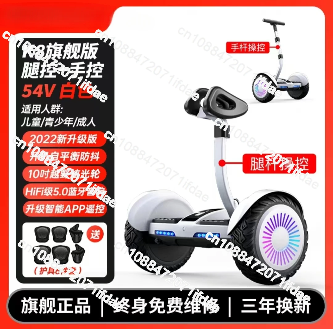 Electric Scooter 2 wheels standing self-balancing hover board 8/10 inch 36/54V Children Adult smart handle leg bar